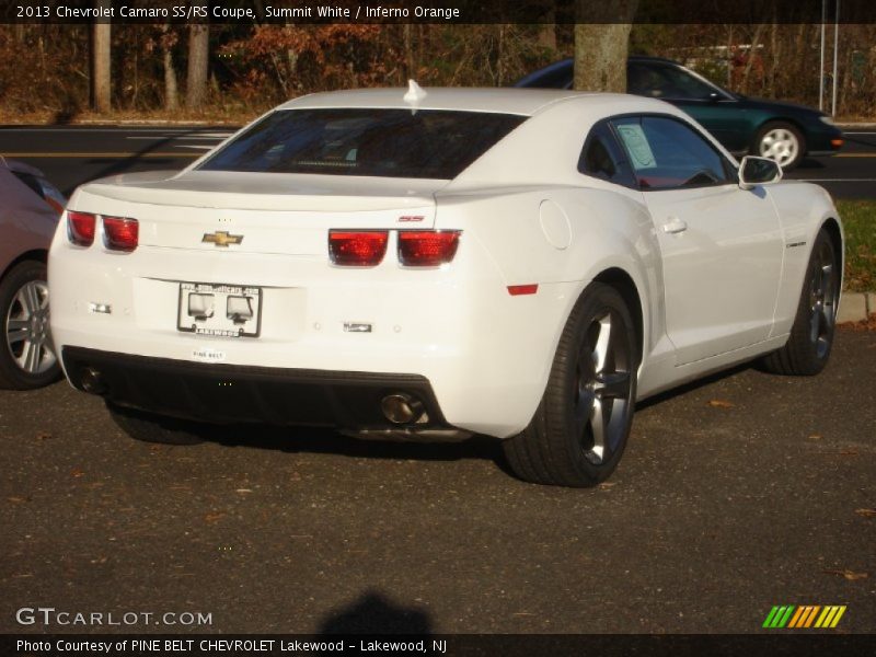 Summit White / Inferno Orange 2013 Chevrolet Camaro SS/RS Coupe