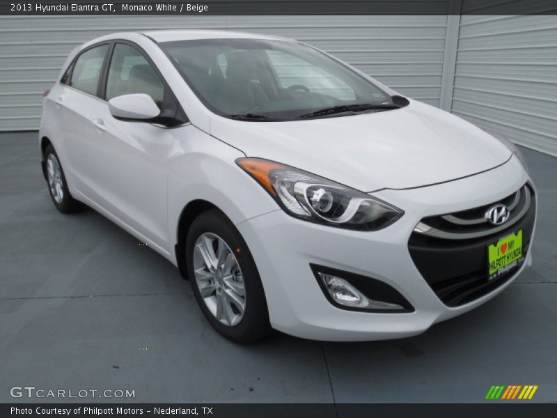 Monaco White / Beige 2013 Hyundai Elantra GT