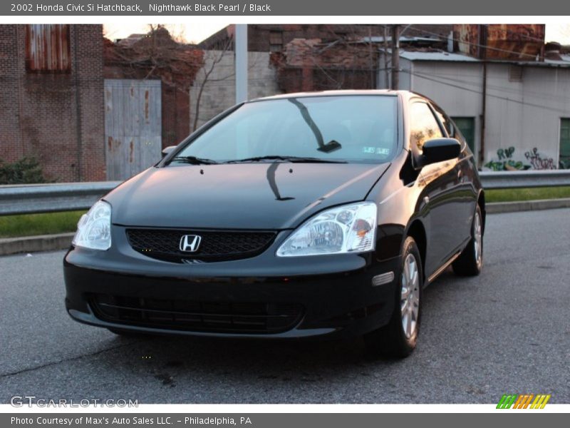Nighthawk Black Pearl / Black 2002 Honda Civic Si Hatchback