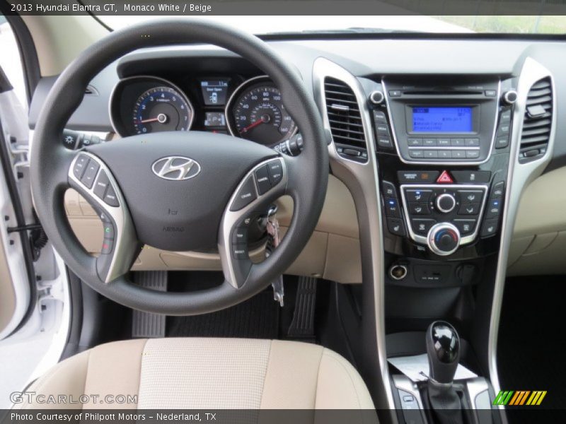 Monaco White / Beige 2013 Hyundai Elantra GT
