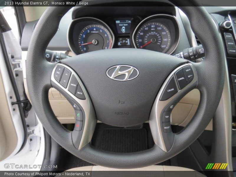 Monaco White / Beige 2013 Hyundai Elantra GT