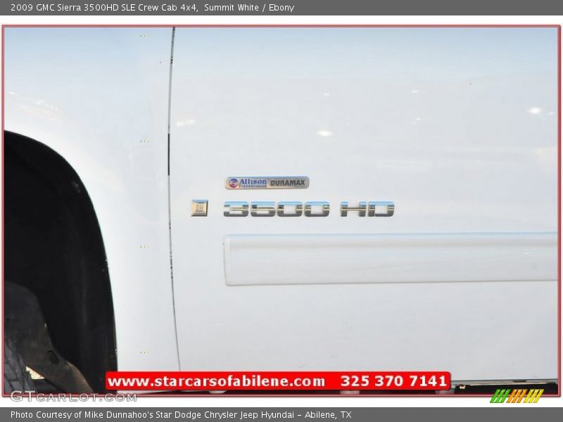 Summit White / Ebony 2009 GMC Sierra 3500HD SLE Crew Cab 4x4