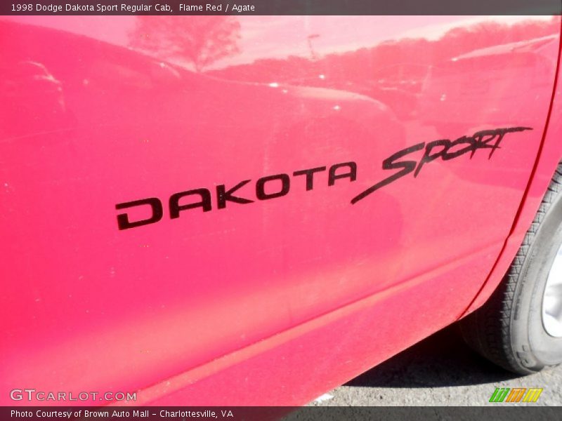 Flame Red / Agate 1998 Dodge Dakota Sport Regular Cab