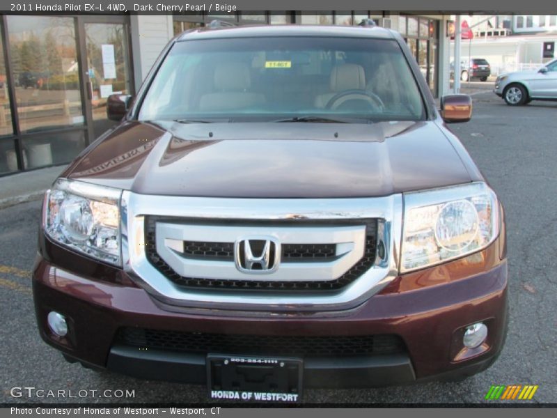 Dark Cherry Pearl / Beige 2011 Honda Pilot EX-L 4WD