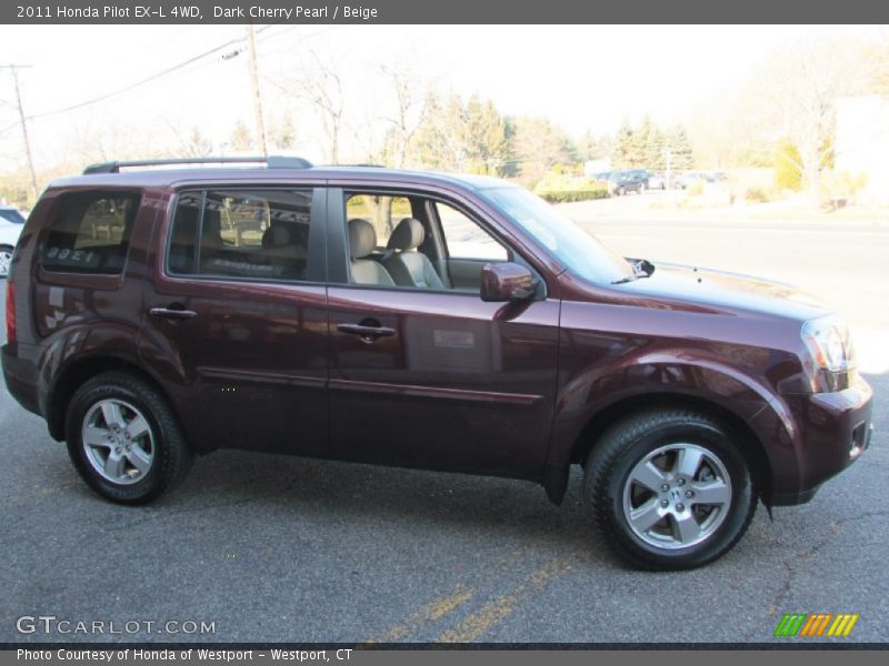 Dark Cherry Pearl / Beige 2011 Honda Pilot EX-L 4WD