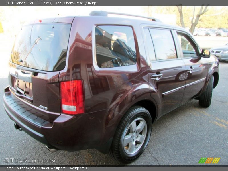 Dark Cherry Pearl / Beige 2011 Honda Pilot EX-L 4WD