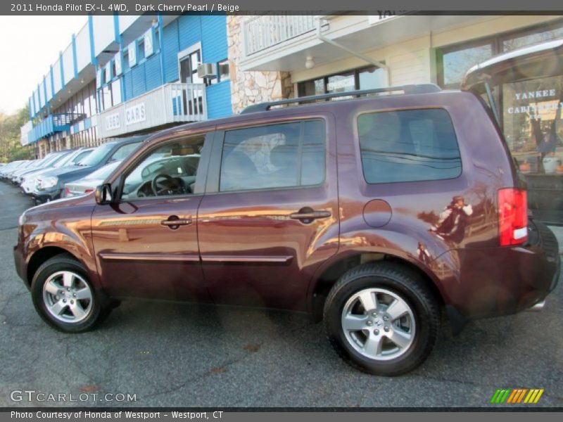 Dark Cherry Pearl / Beige 2011 Honda Pilot EX-L 4WD