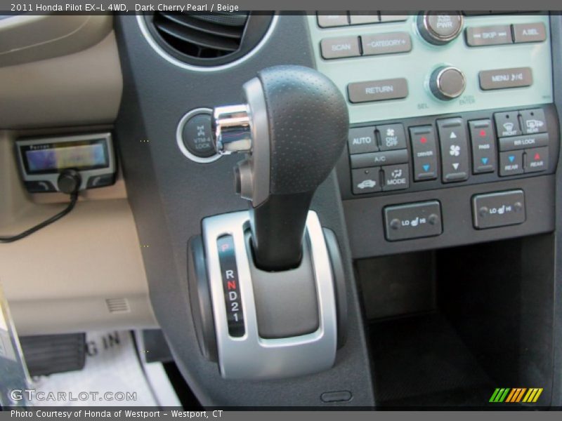 Dark Cherry Pearl / Beige 2011 Honda Pilot EX-L 4WD