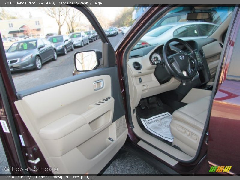 Dark Cherry Pearl / Beige 2011 Honda Pilot EX-L 4WD