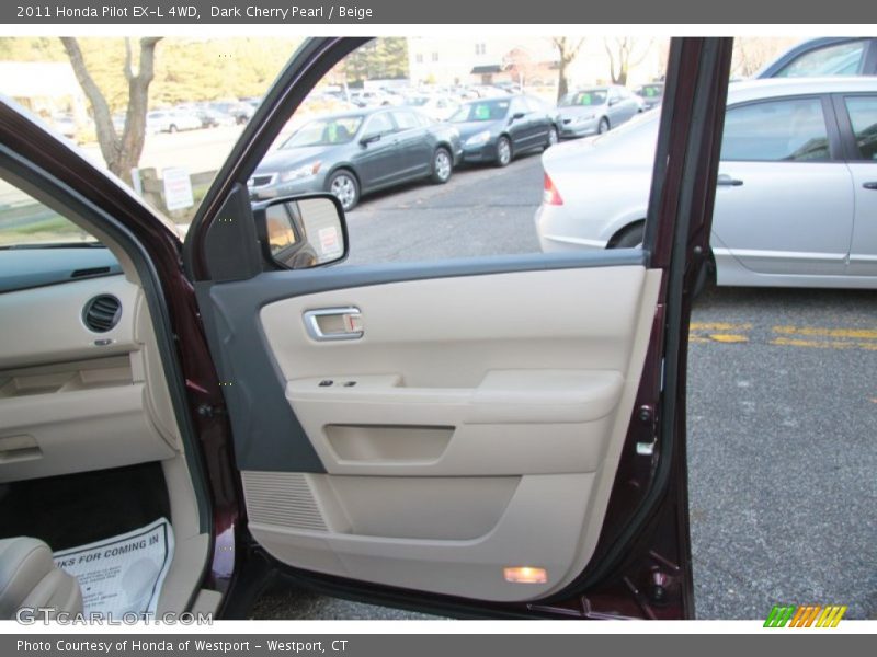 Dark Cherry Pearl / Beige 2011 Honda Pilot EX-L 4WD