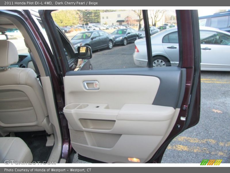 Dark Cherry Pearl / Beige 2011 Honda Pilot EX-L 4WD