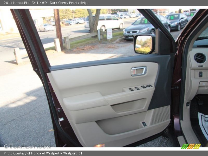 Dark Cherry Pearl / Beige 2011 Honda Pilot EX-L 4WD