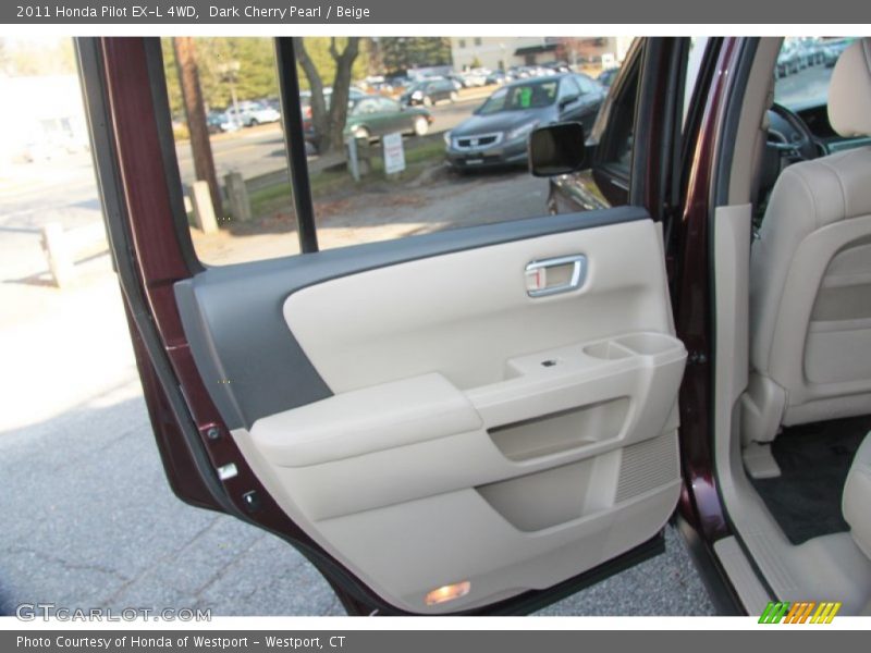 Dark Cherry Pearl / Beige 2011 Honda Pilot EX-L 4WD