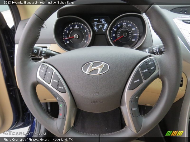 Indigo Night / Beige 2013 Hyundai Elantra Limited