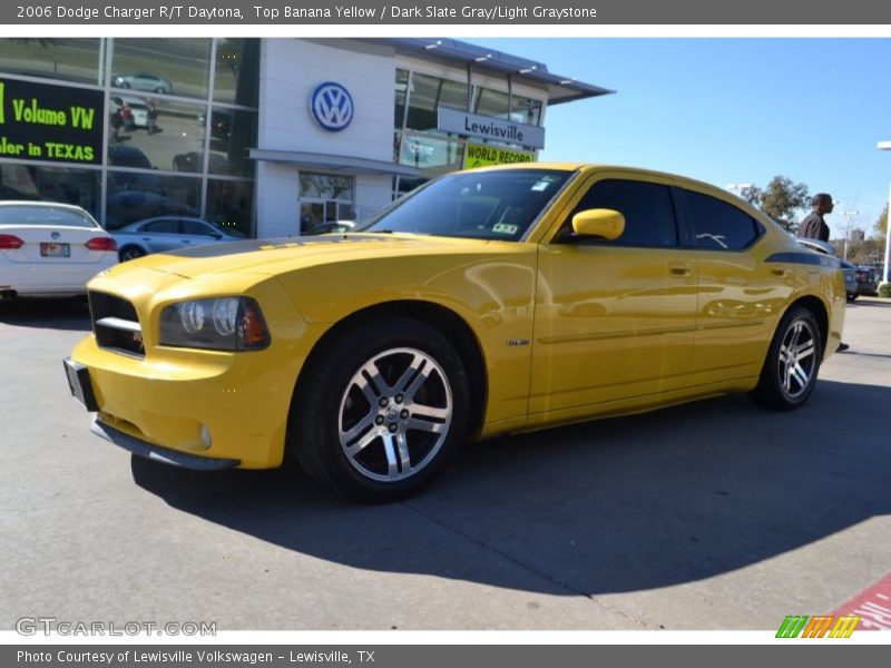 Top Banana Yellow / Dark Slate Gray/Light Graystone 2006 Dodge Charger R/T Daytona