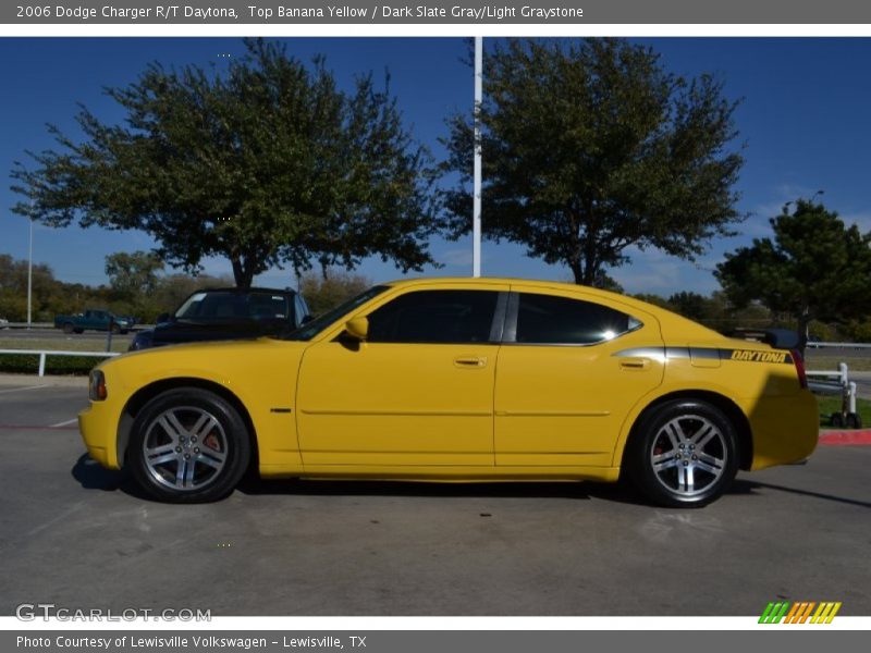 Top Banana Yellow / Dark Slate Gray/Light Graystone 2006 Dodge Charger R/T Daytona