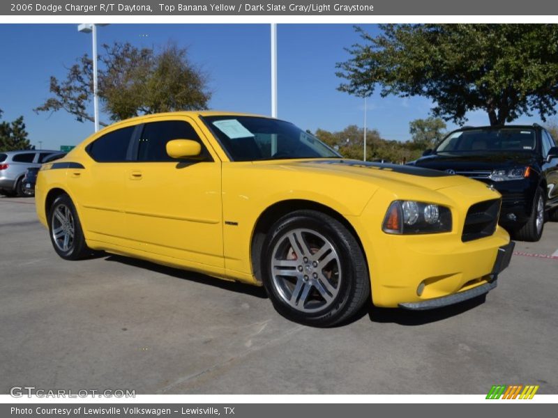 Top Banana Yellow / Dark Slate Gray/Light Graystone 2006 Dodge Charger R/T Daytona