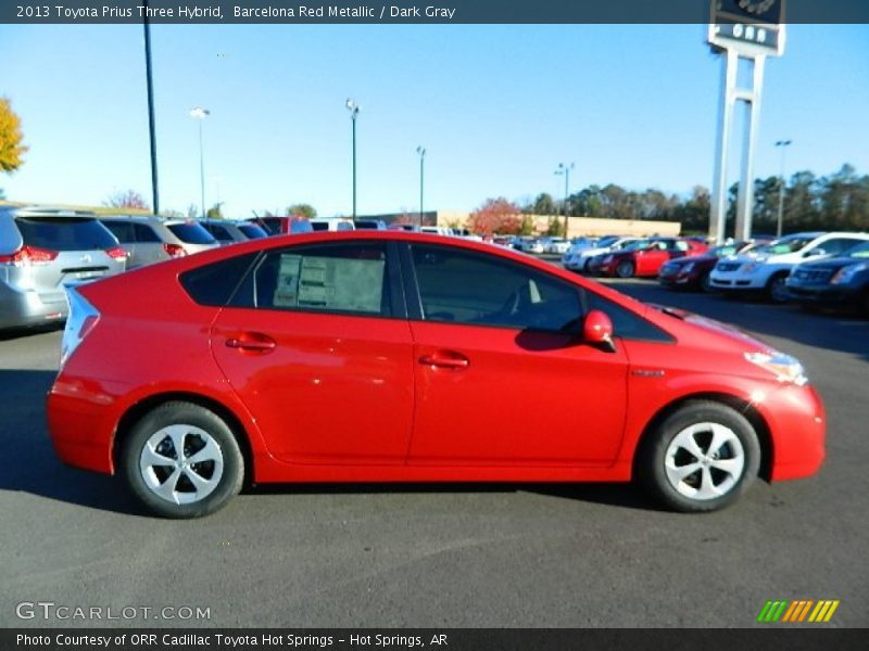 Barcelona Red Metallic / Dark Gray 2013 Toyota Prius Three Hybrid