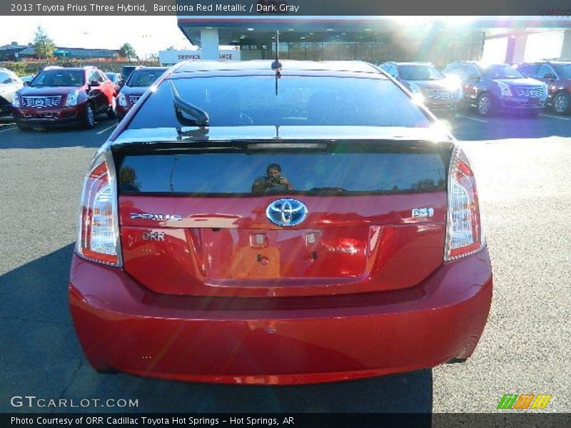 Barcelona Red Metallic / Dark Gray 2013 Toyota Prius Three Hybrid