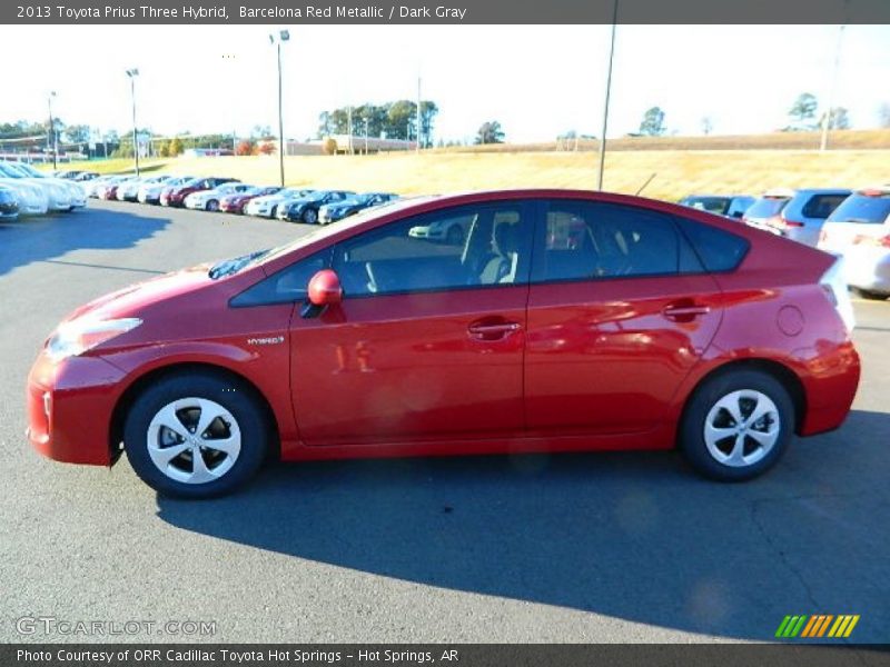 Barcelona Red Metallic / Dark Gray 2013 Toyota Prius Three Hybrid