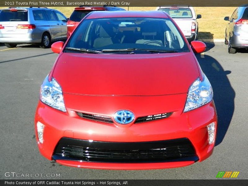 Barcelona Red Metallic / Dark Gray 2013 Toyota Prius Three Hybrid