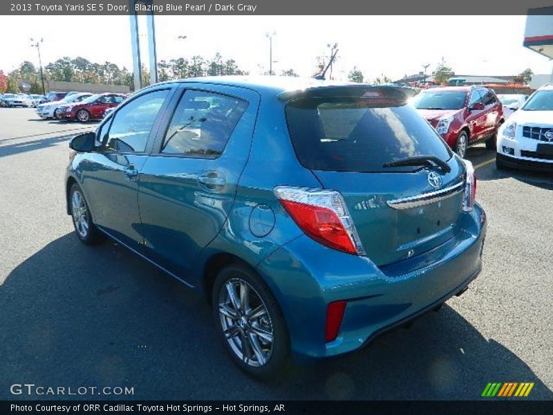 Blazing Blue Pearl / Dark Gray 2013 Toyota Yaris SE 5 Door