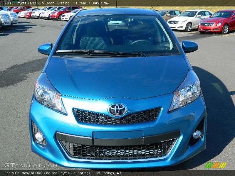 Blazing Blue Pearl / Dark Gray 2013 Toyota Yaris SE 5 Door