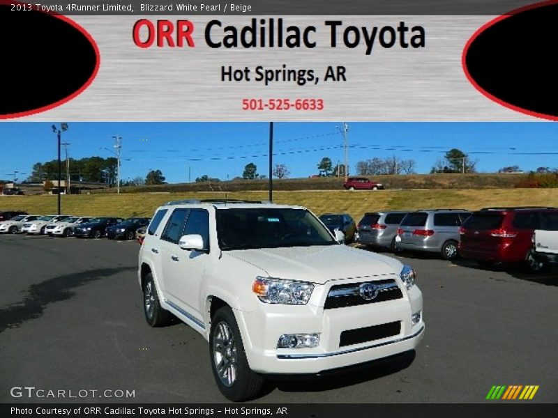 Blizzard White Pearl / Beige 2013 Toyota 4Runner Limited