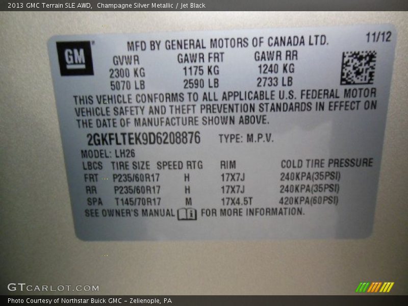 Champagne Silver Metallic / Jet Black 2013 GMC Terrain SLE AWD