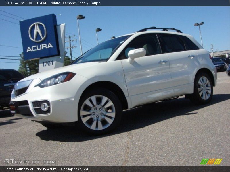 White Diamond Pearl / Taupe 2010 Acura RDX SH-AWD