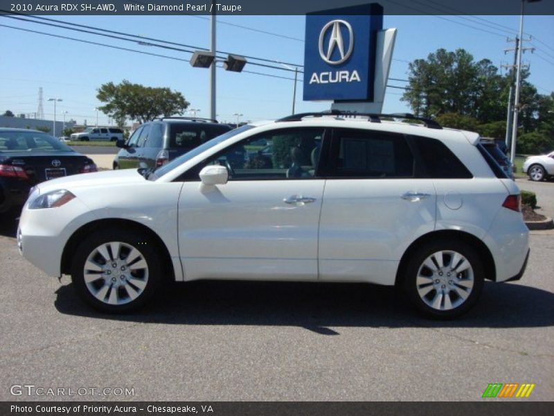 White Diamond Pearl / Taupe 2010 Acura RDX SH-AWD