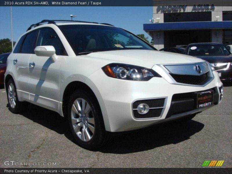White Diamond Pearl / Taupe 2010 Acura RDX SH-AWD