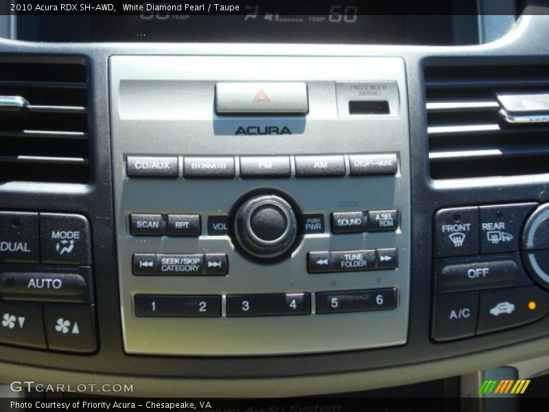 White Diamond Pearl / Taupe 2010 Acura RDX SH-AWD