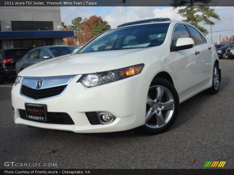 Premium White Pearl / Taupe 2011 Acura TSX Sedan