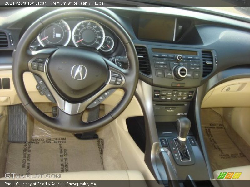 Premium White Pearl / Taupe 2011 Acura TSX Sedan