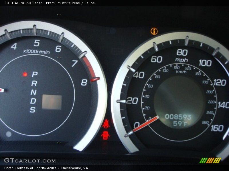 Premium White Pearl / Taupe 2011 Acura TSX Sedan