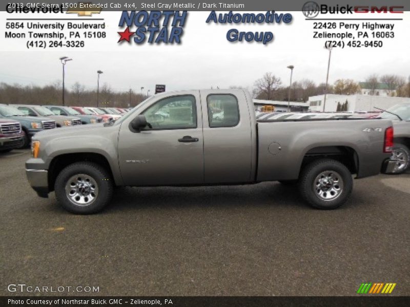 Steel Gray Metallic / Dark Titanium 2013 GMC Sierra 1500 Extended Cab 4x4