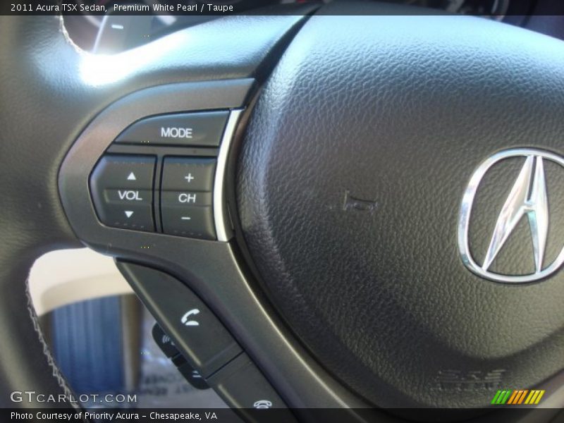 Premium White Pearl / Taupe 2011 Acura TSX Sedan