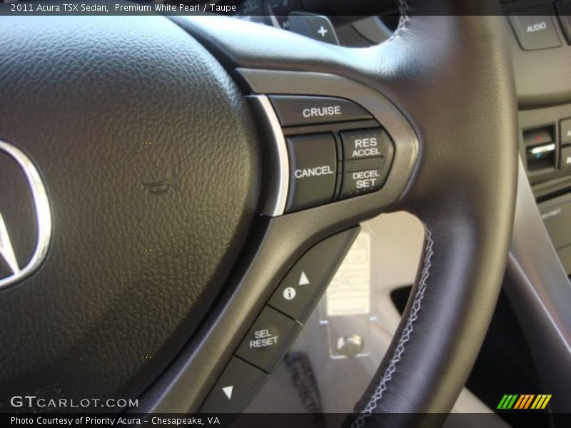 Premium White Pearl / Taupe 2011 Acura TSX Sedan