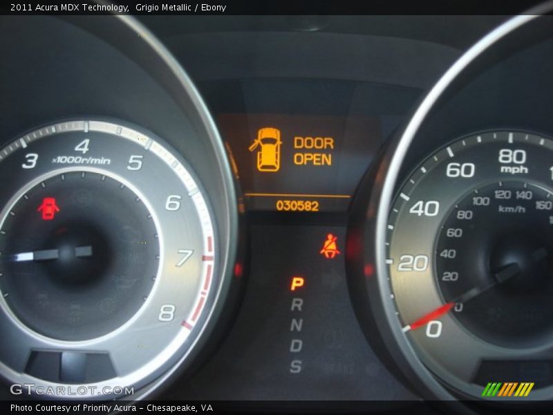 Grigio Metallic / Ebony 2011 Acura MDX Technology