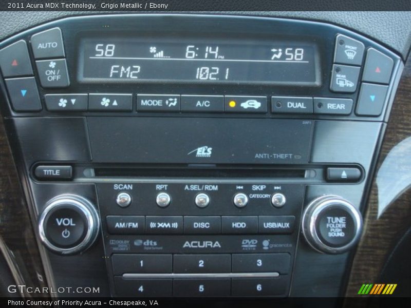 Grigio Metallic / Ebony 2011 Acura MDX Technology