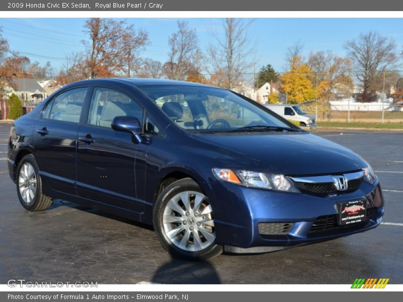 Royal Blue Pearl / Gray 2009 Honda Civic EX Sedan