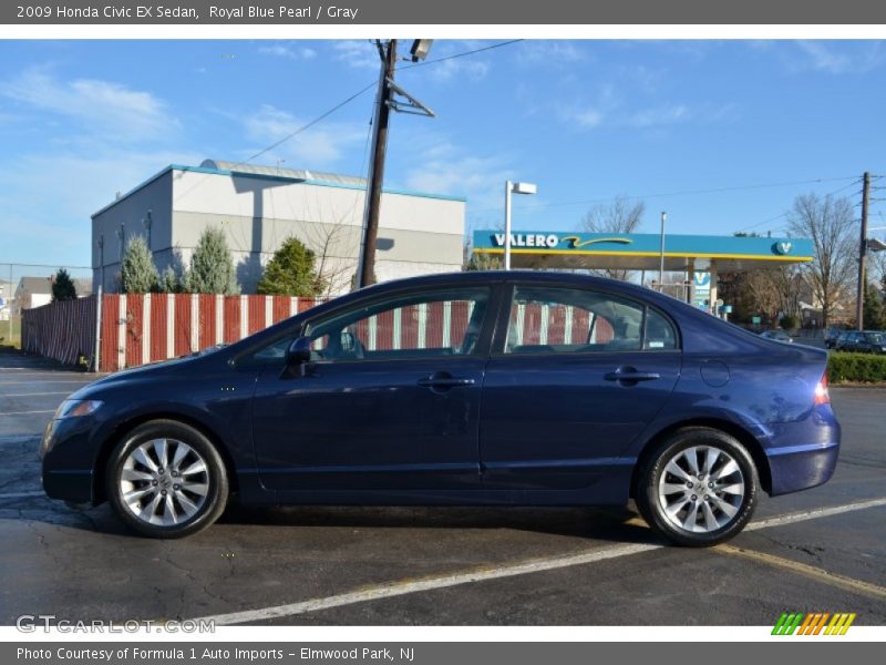 Royal Blue Pearl / Gray 2009 Honda Civic EX Sedan