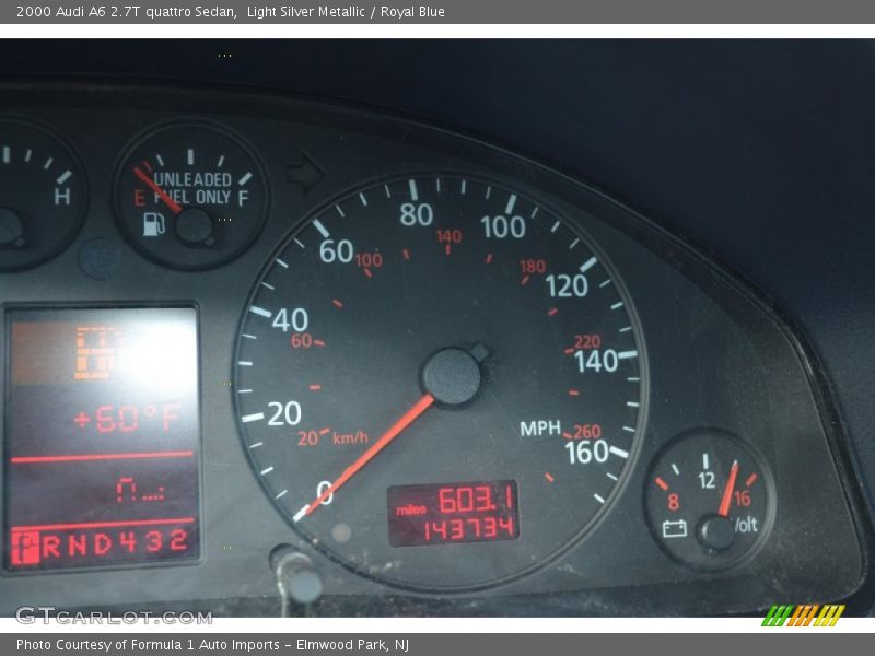 Light Silver Metallic / Royal Blue 2000 Audi A6 2.7T quattro Sedan