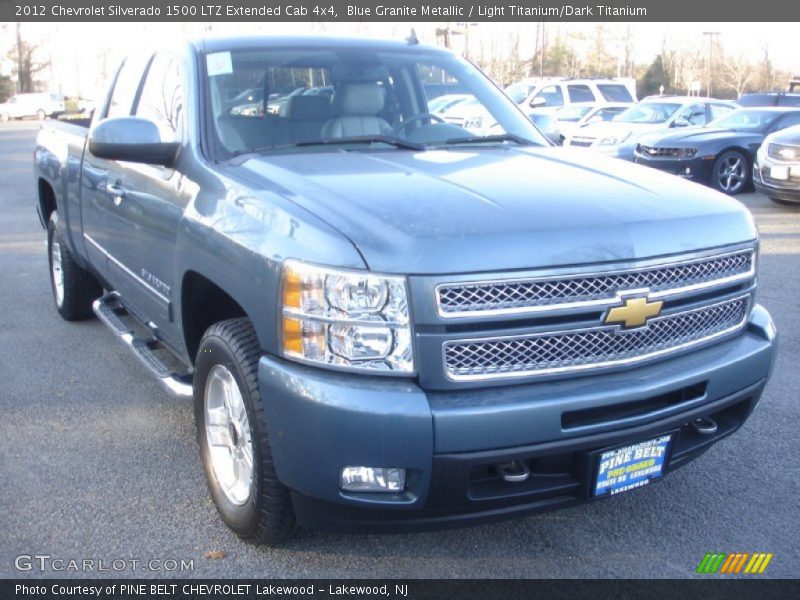 Blue Granite Metallic / Light Titanium/Dark Titanium 2012 Chevrolet Silverado 1500 LTZ Extended Cab 4x4
