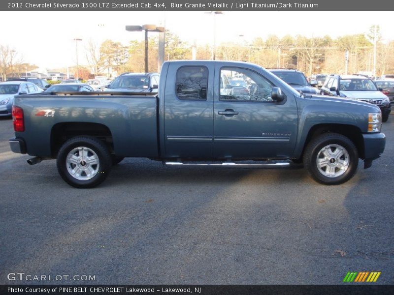 Blue Granite Metallic / Light Titanium/Dark Titanium 2012 Chevrolet Silverado 1500 LTZ Extended Cab 4x4