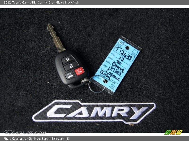 Cosmic Gray Mica / Black/Ash 2012 Toyota Camry SE