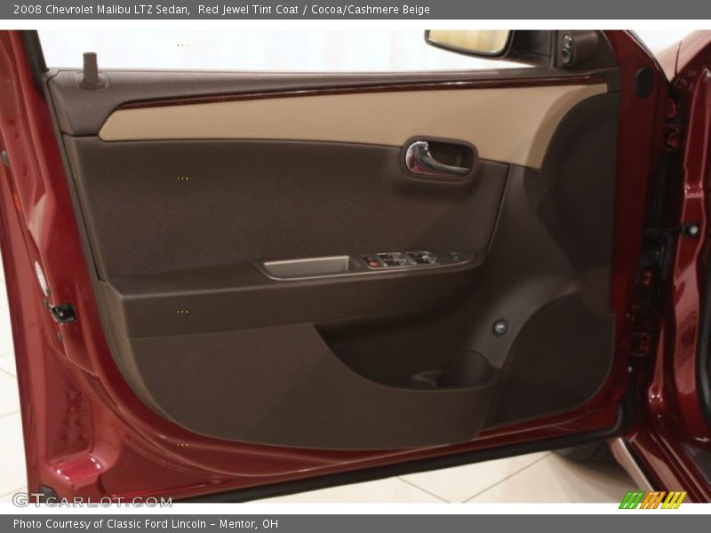 Red Jewel Tint Coat / Cocoa/Cashmere Beige 2008 Chevrolet Malibu LTZ Sedan