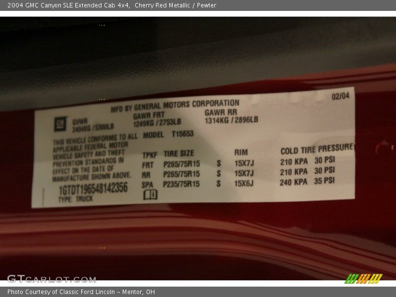 Cherry Red Metallic / Pewter 2004 GMC Canyon SLE Extended Cab 4x4