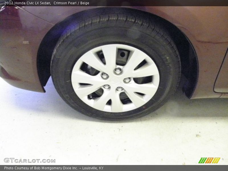 Crimson Pearl / Beige 2012 Honda Civic LX Sedan